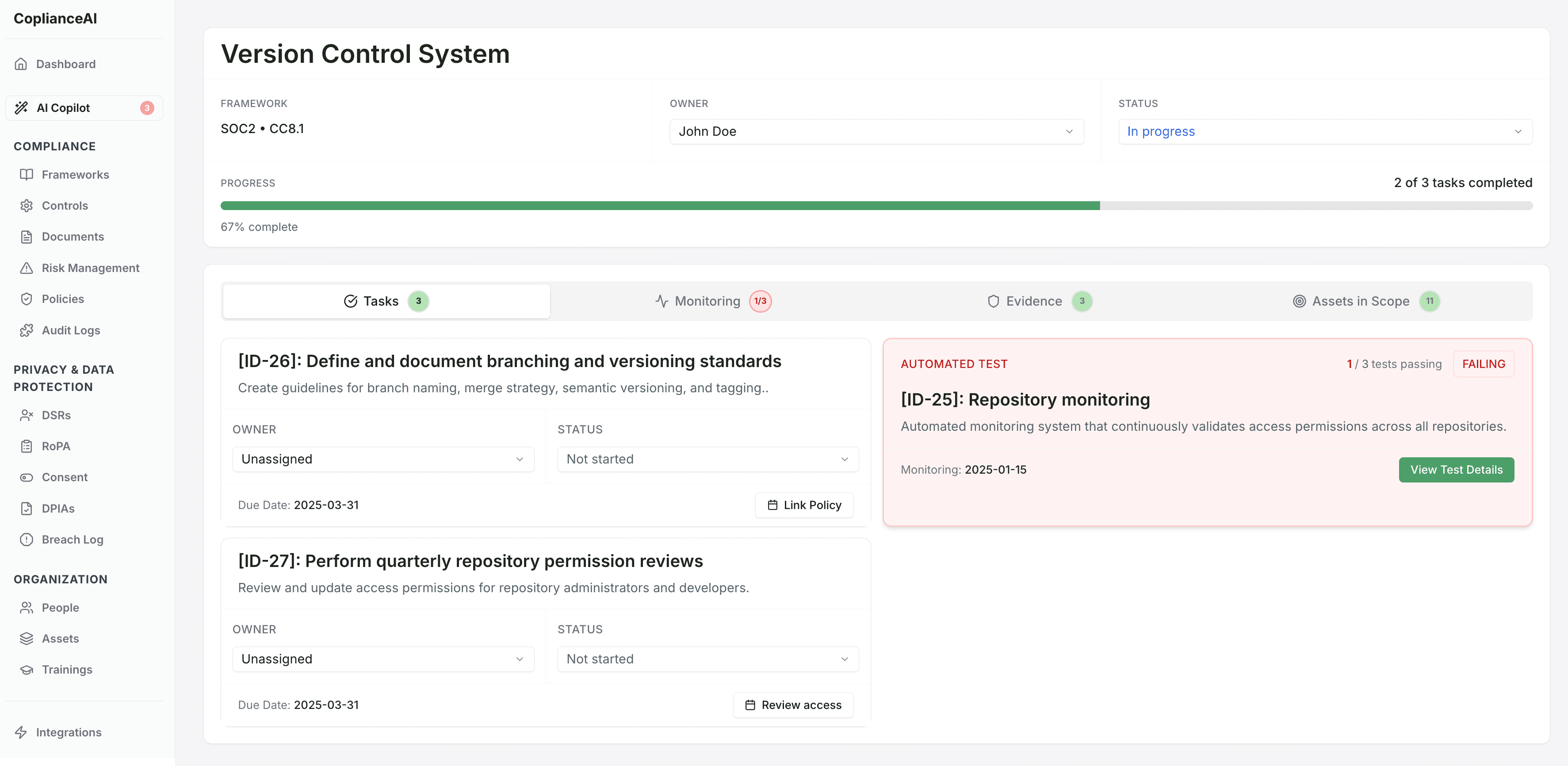 Detailed Tasks