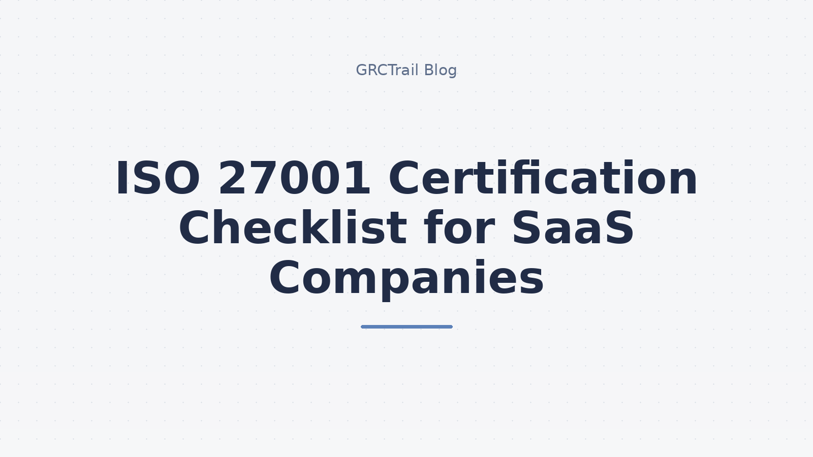 ISO 27001 Certification Checklist