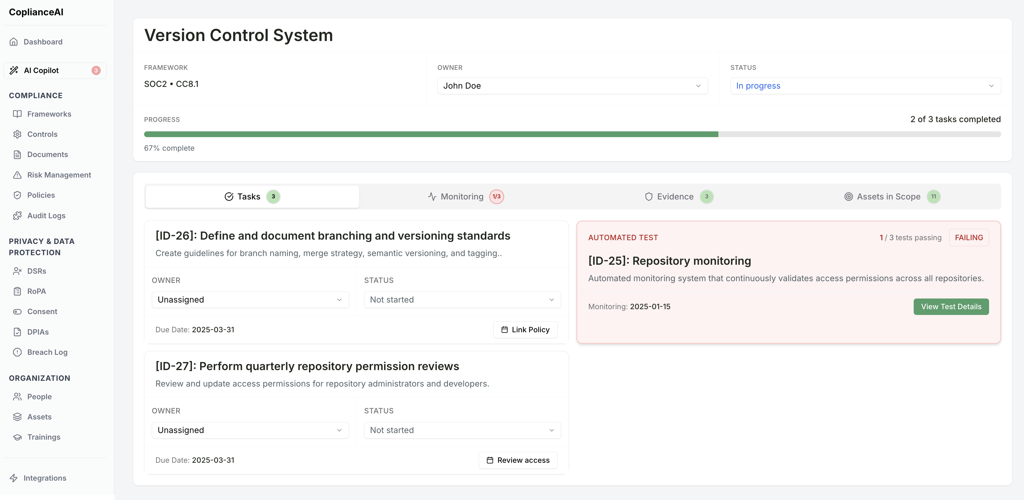Detailed Tasks